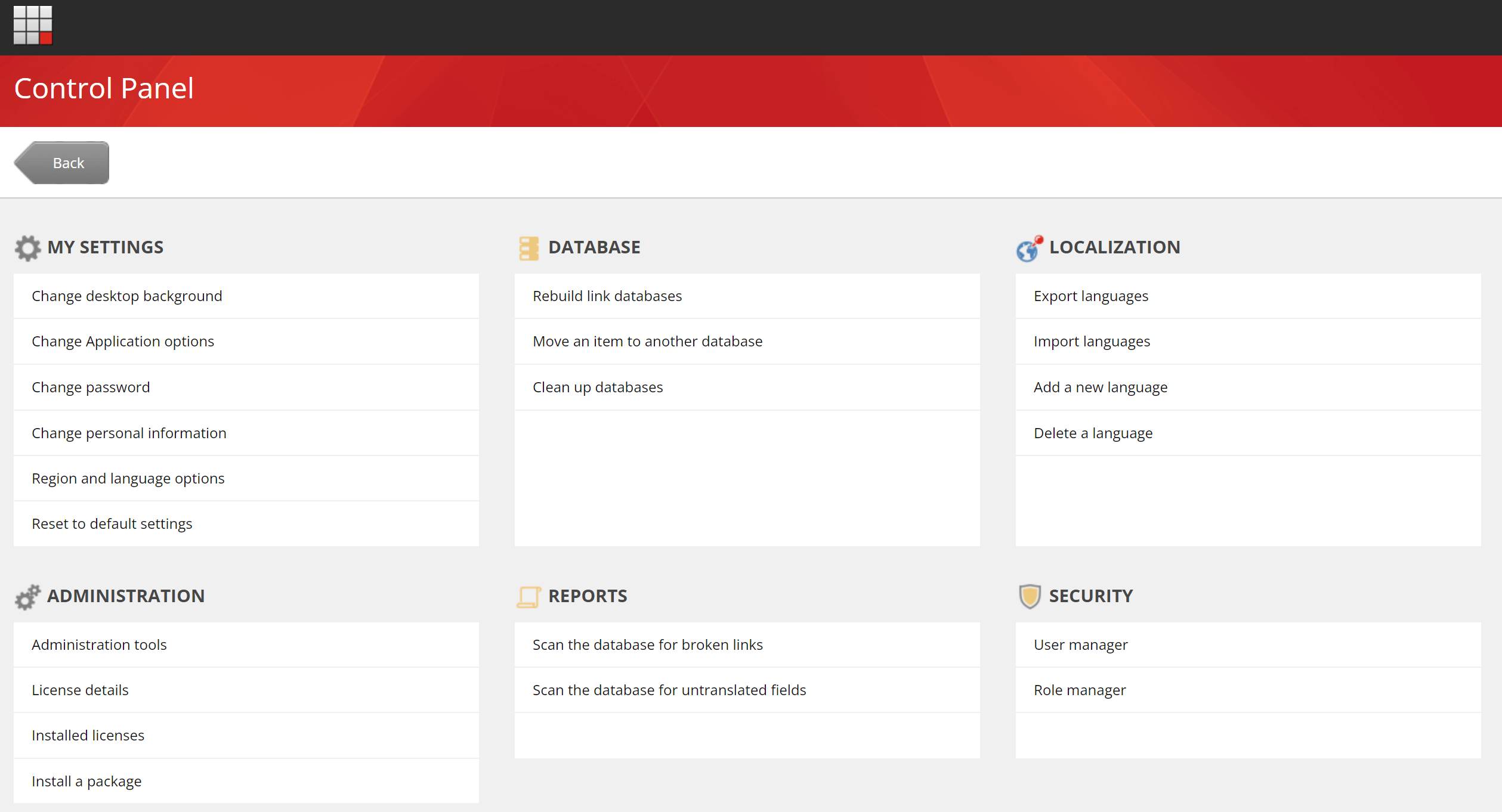 Control Panel